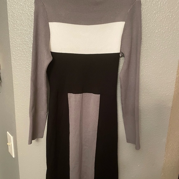 Ashley Stewart black, grey and white color block dress - Picture 5 of 7